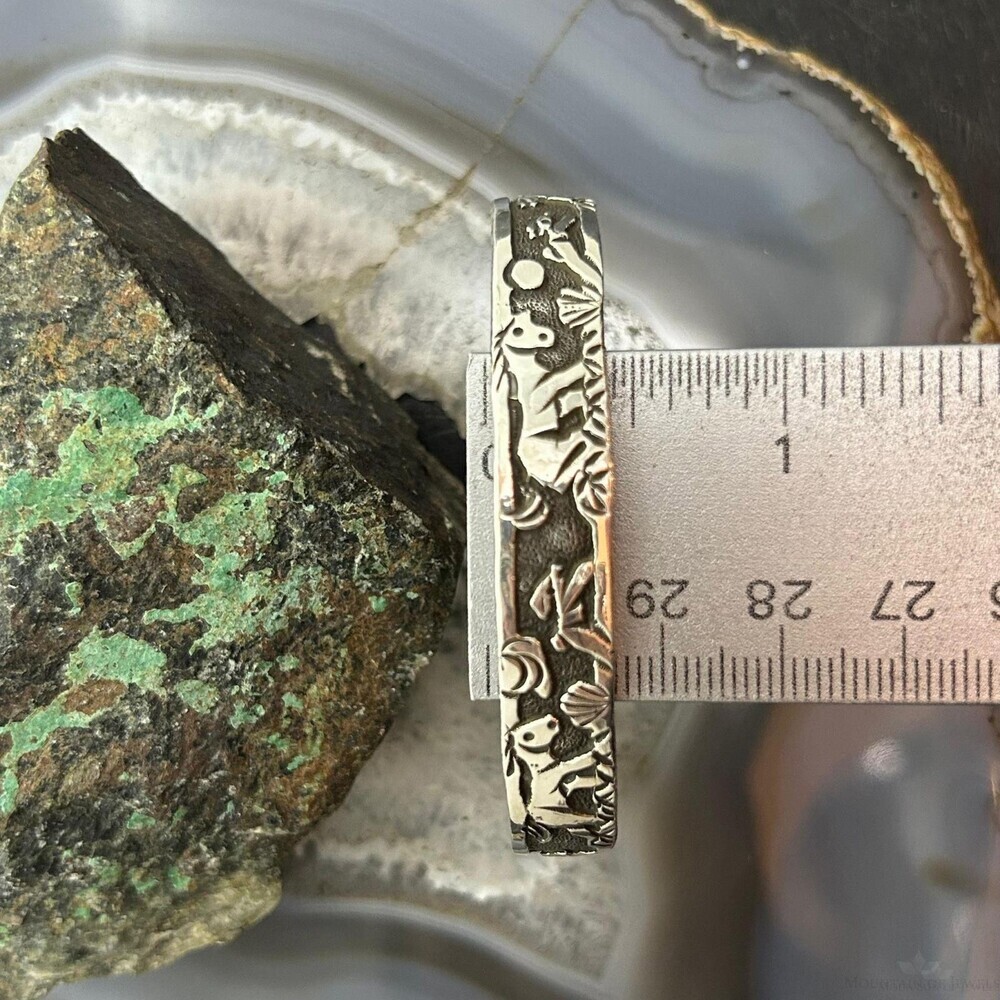 Lloyd Becenti Native American Sterling Horses in The Wild Storyteller Bracelet#1 - Picture 10 of 10